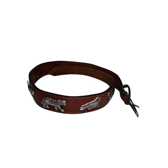 VTG Honest Leather Belt 28 60407 Zoo Animals Up to 29\